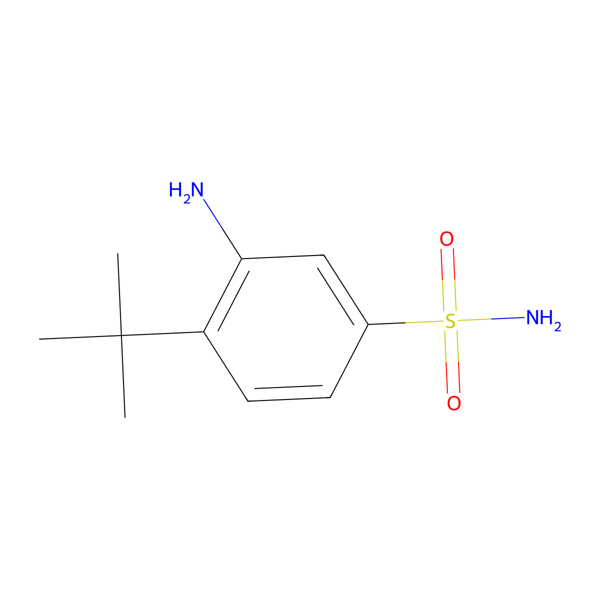 3-Amino-4-tert-butylbenzene-1-sulfonamide molecular structure, CAS 218442-55-8