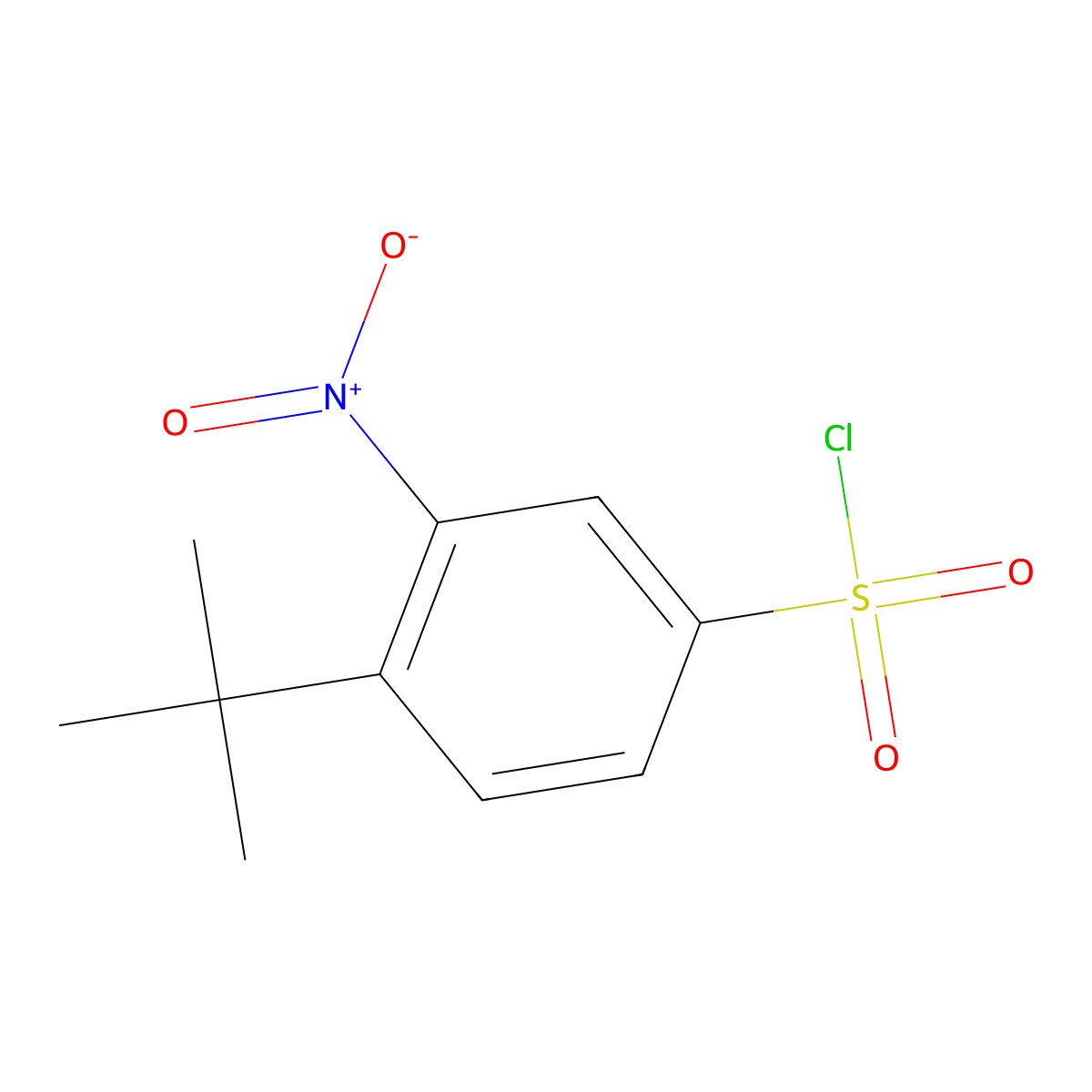 4-Tert-butyl-3-nitrobenzene-1-sulfonylchloride molecular structure, CAS 218442-73-0