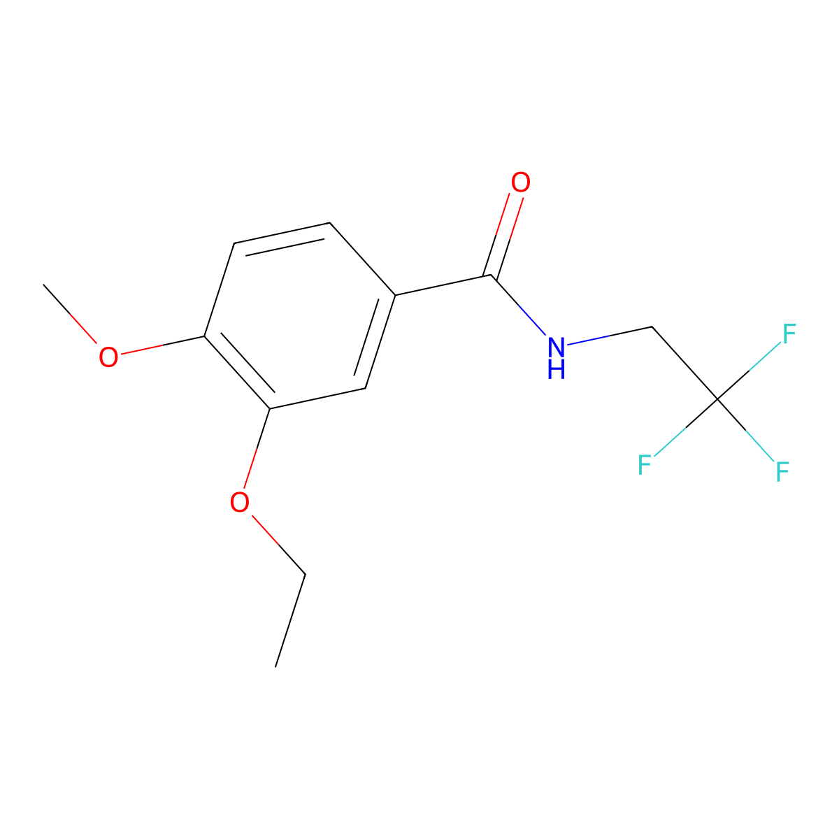 3-Ethoxy-4-methoxy-N-(2,2,2-trifluoroethyl)benzamide molecular structure, CAS 2184435-15-0