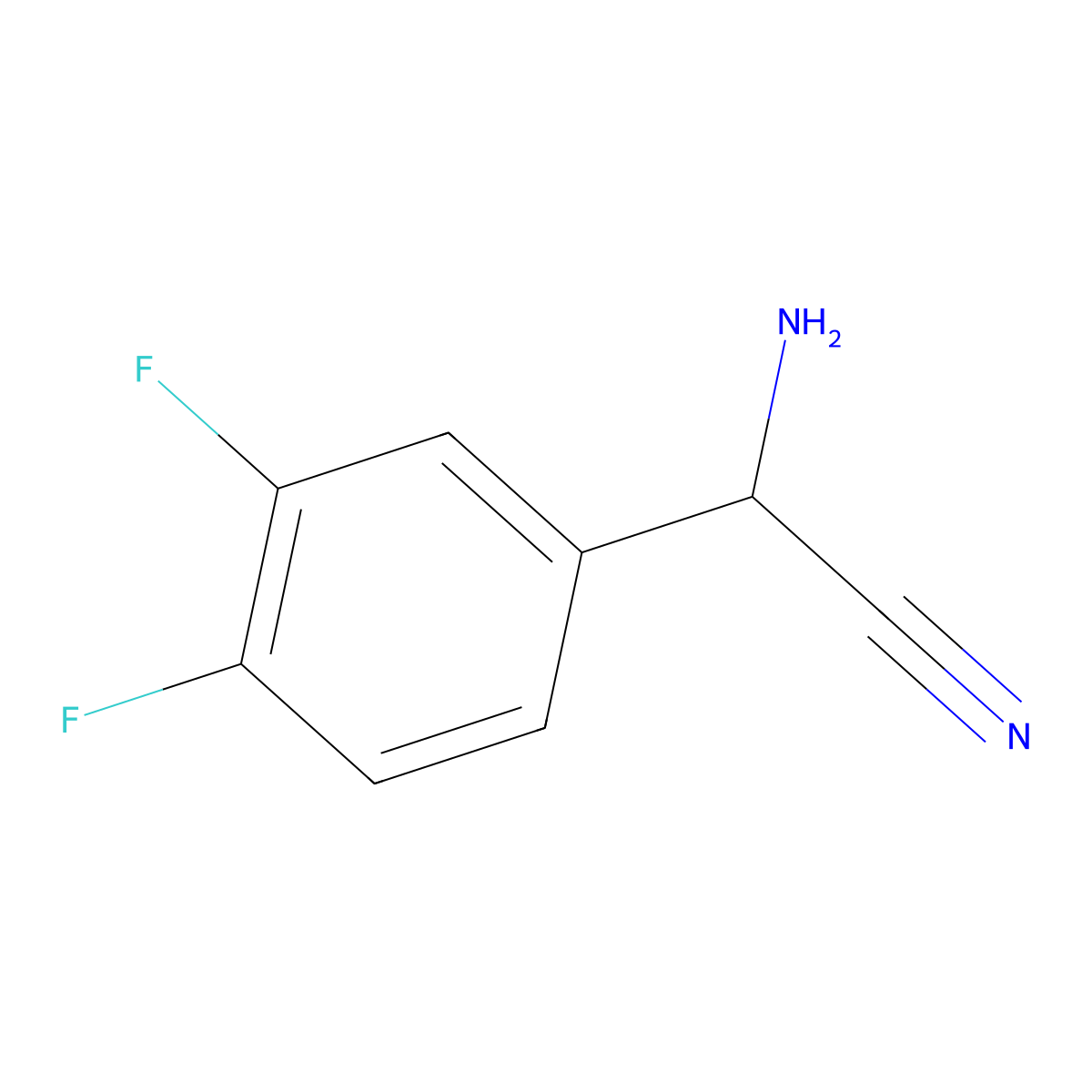 2-Amino-2-(3,4-difluorophenyl)acetonitrile molecular structure, CAS 218449-30-0