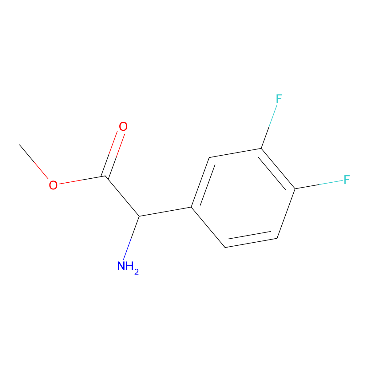 Methyl 2-amino-2-(3,4-difluorophenyl)acetate molecular structure, CAS 218449-31-1