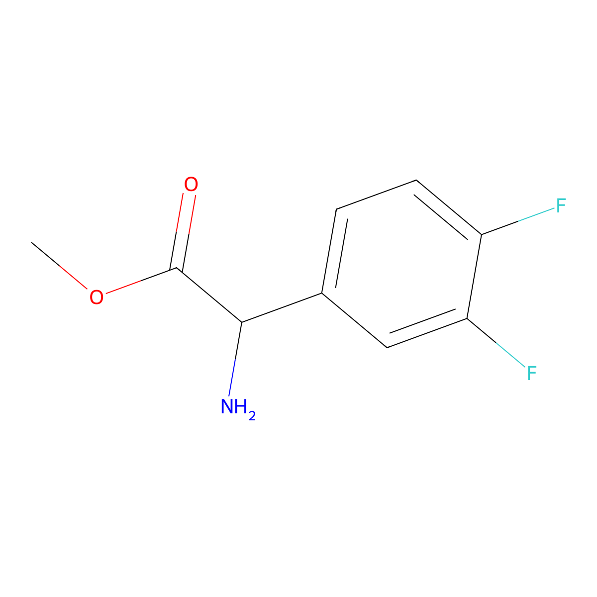Methyl 2-amino-2-(3,4-difluorophenyl)acetate molecular structure, CAS 218449-31-1