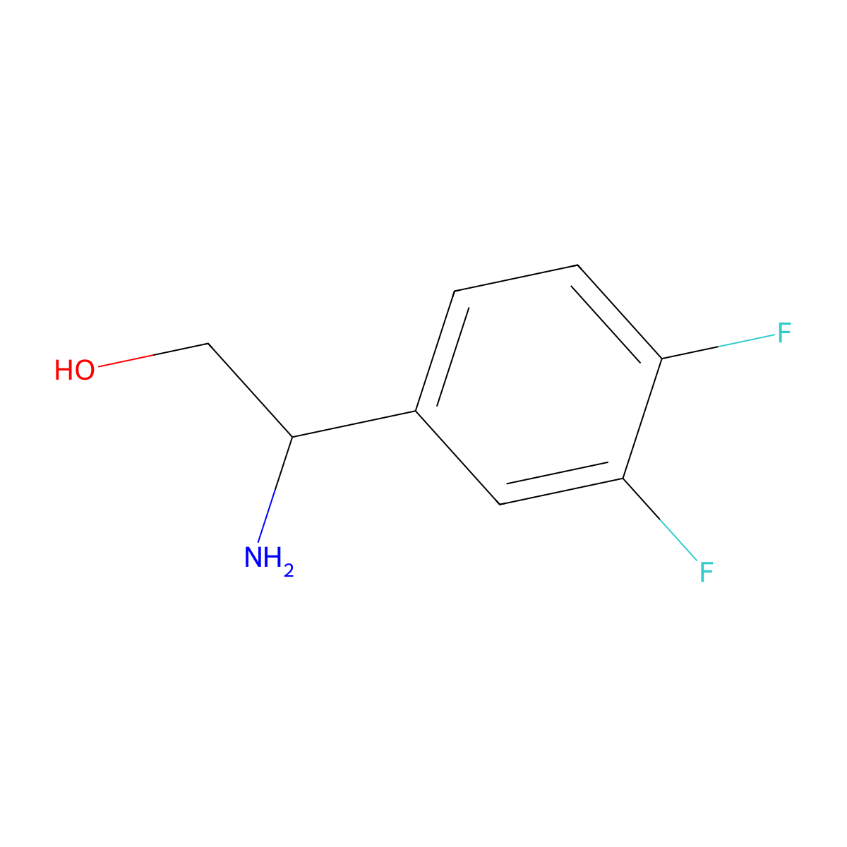 2-Amino-2-(3,4-difluorophenyl)ethanol molecular structure, CAS 218449-32-2