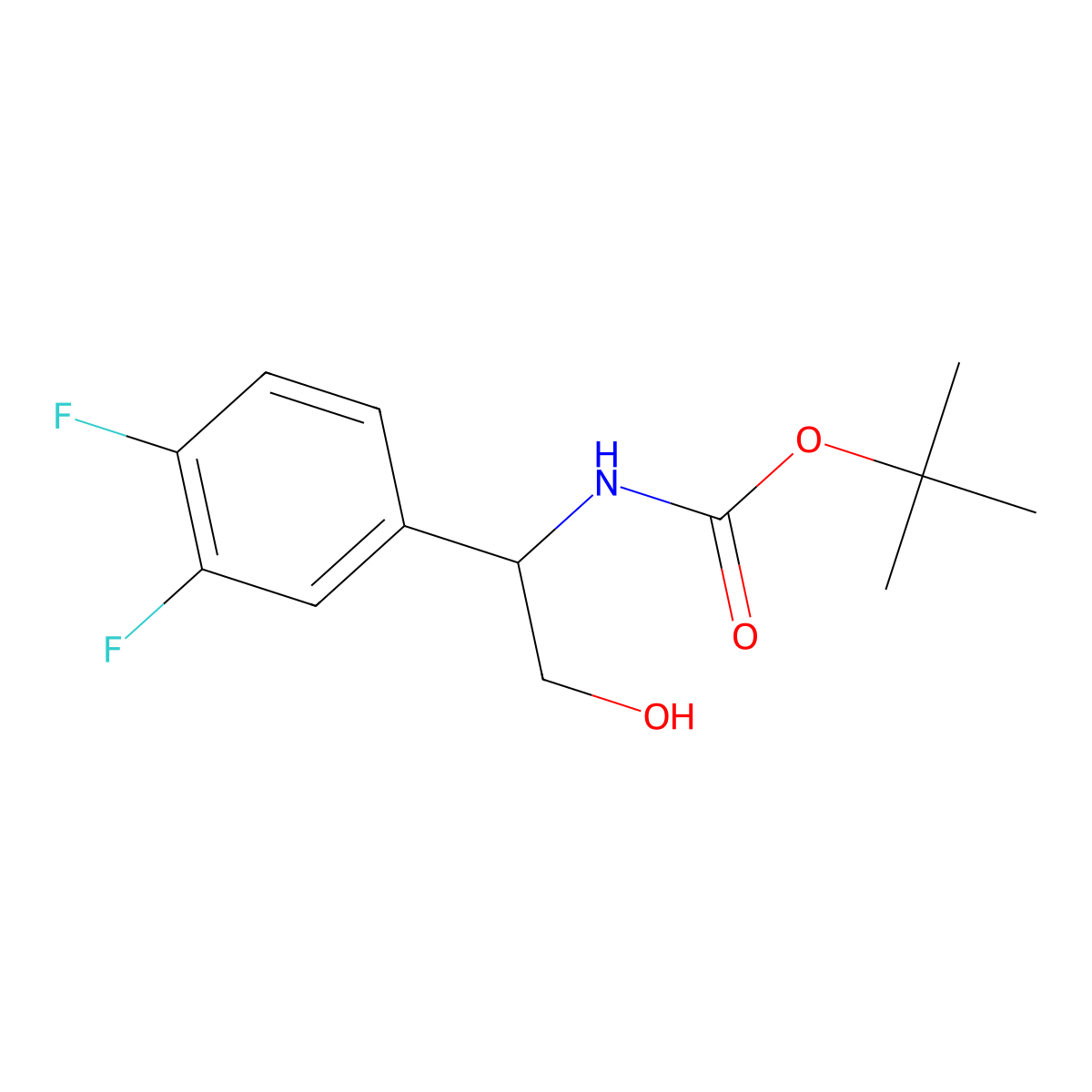 Tert-butyl 1-(3,4-difluorophenyl)-2-hydroxyethylcarbamate molecular structure, CAS 218449-35-5