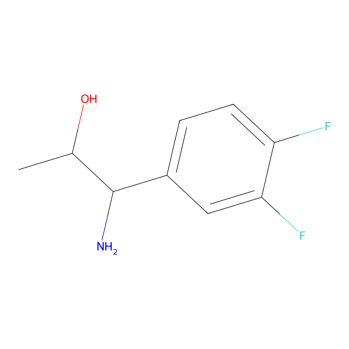 1-Amino-1-(3,4-difluorophenyl)propan-2-ol molecular structure, CAS 218450-03-4