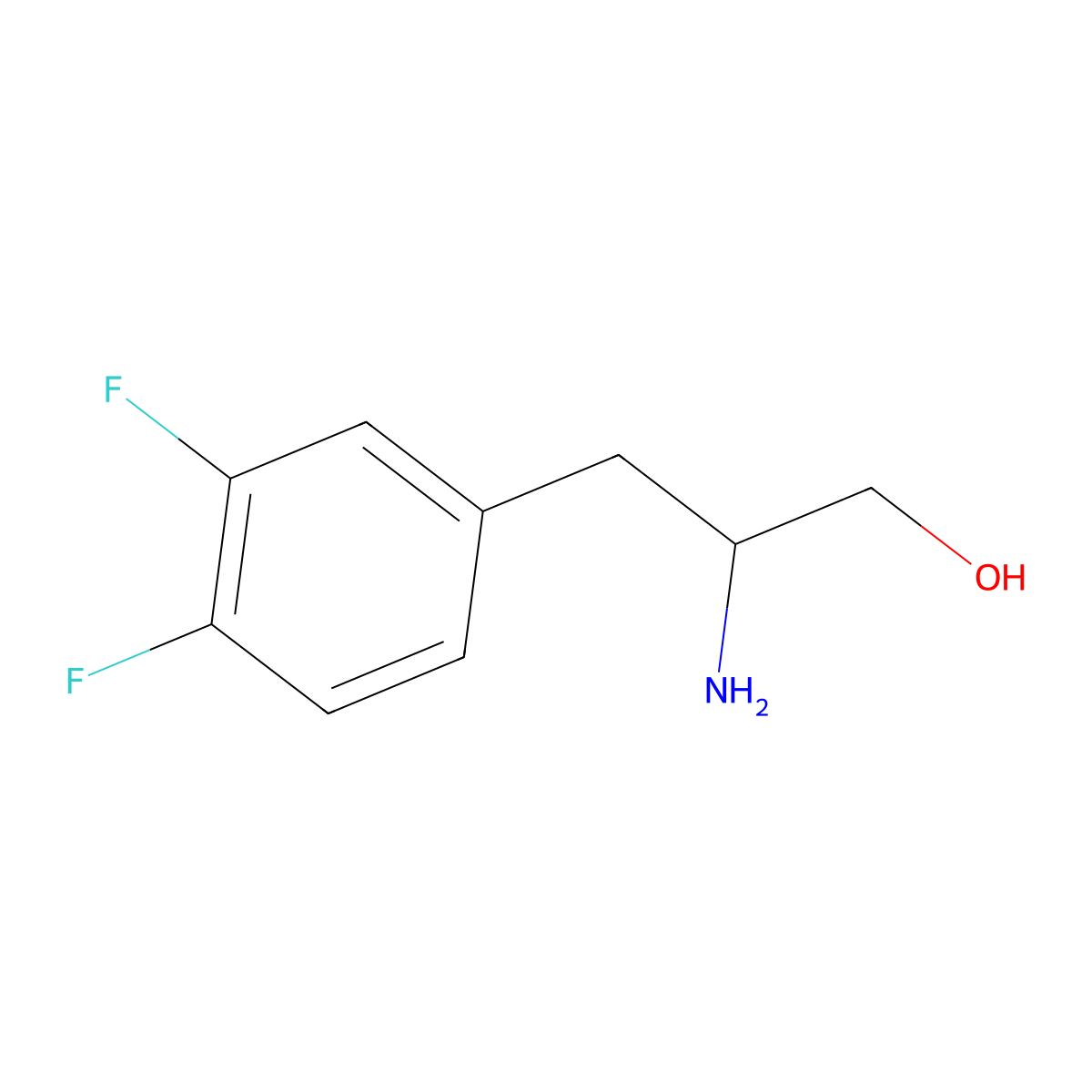 b-Amino-3,4-difluorobenzenepropanol molecular structure, CAS 218450-18-1