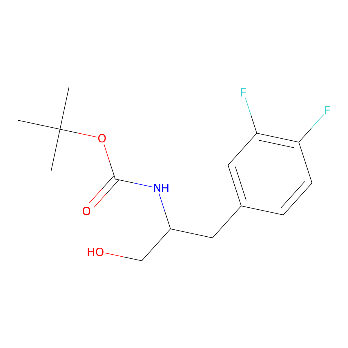 Carbamic acid, [2-(3,4-difluorophenyl)-1-(hydroxymethyl)ethyl]-, 1,1-dimethylethyl ester (9CI) molecular structure, CAS 218450-19-2