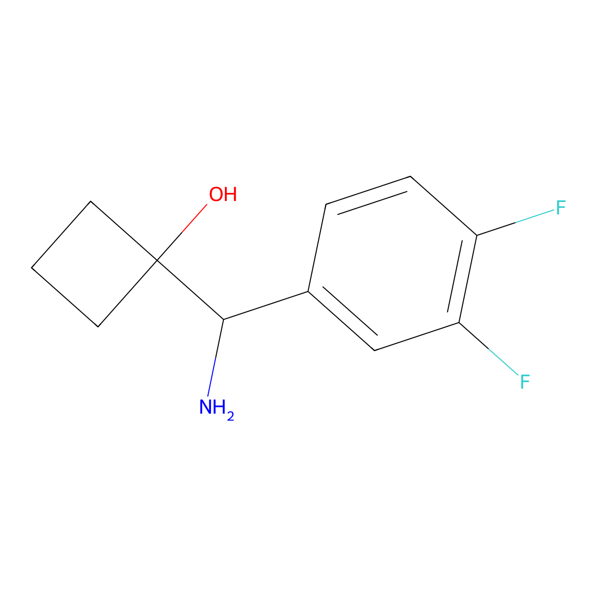 1-(Amino(3,4-difluorophenyl)methyl)cyclobutanol molecular structure, CAS 218451-56-0