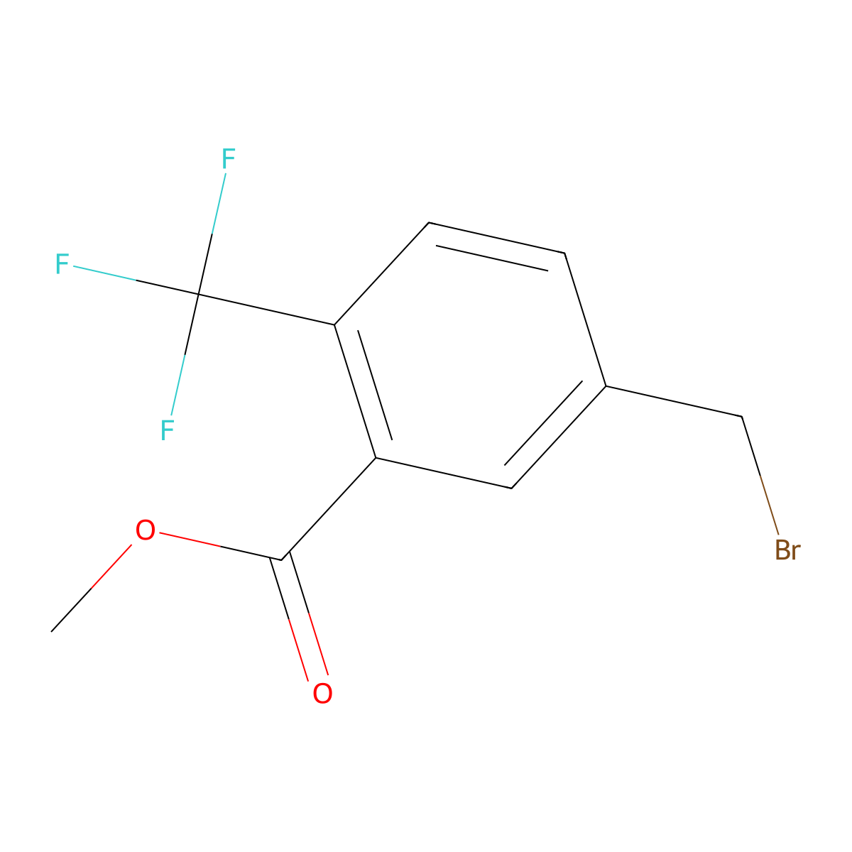 Methyl 5-(bromomethyl)-2-(trifluoromethyl)benzoate molecular structure, CAS 218453-39-5
