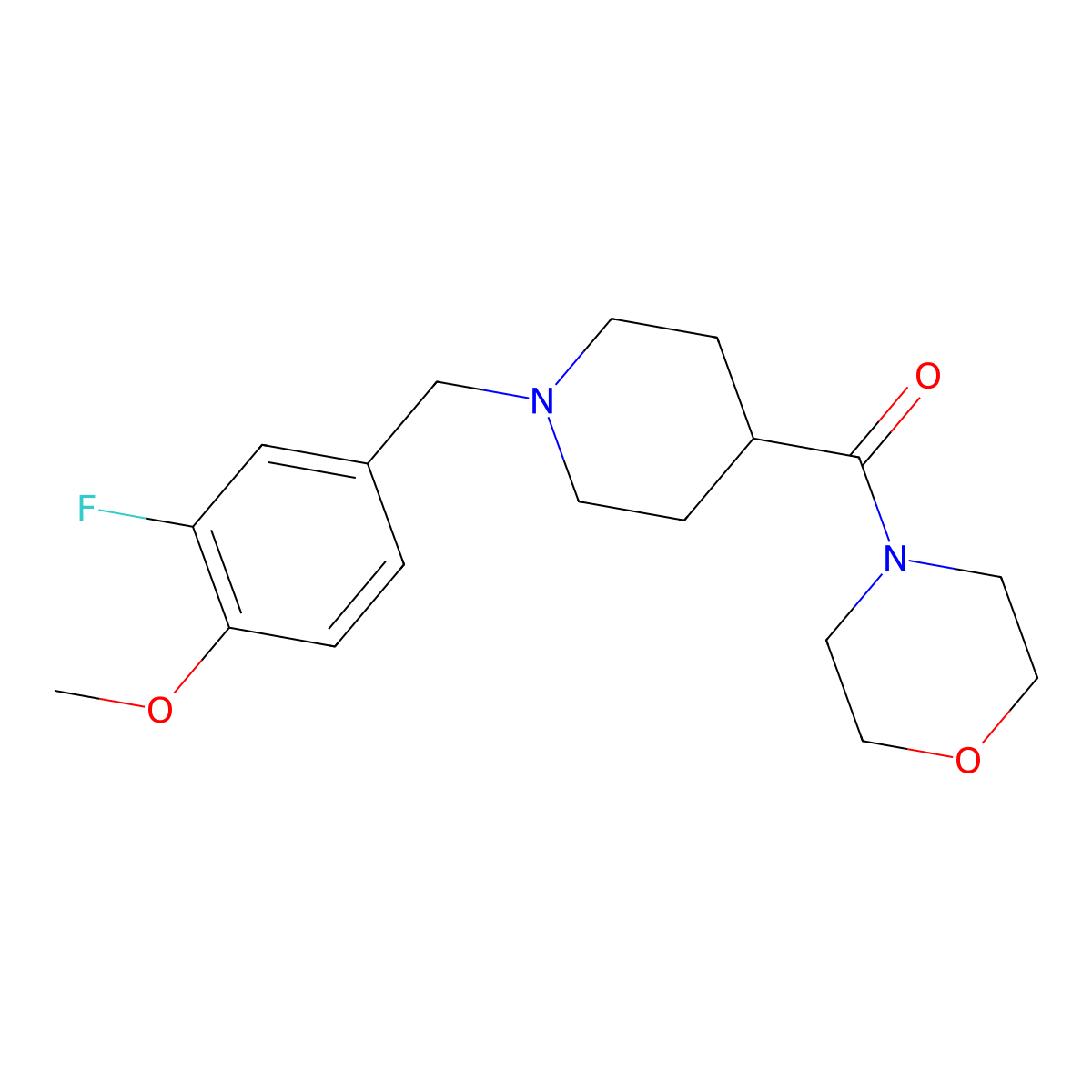 4-{1-[(3-Fluoro-4-methoxyphenyl)methyl]piperidine-4-carbonyl}morpholine molecular structure, CAS 2184530-12-7