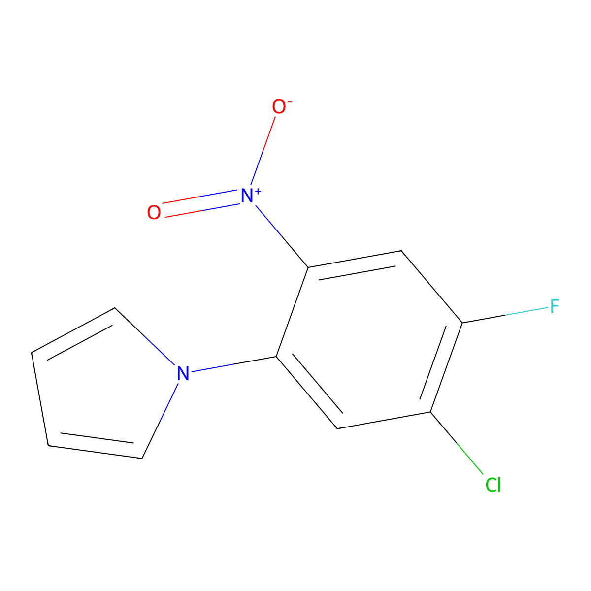 1-(5-chloro-4-fluoro-2-nitrophenyl)-1H-pyrrole molecular structure, CAS 218456-63-4