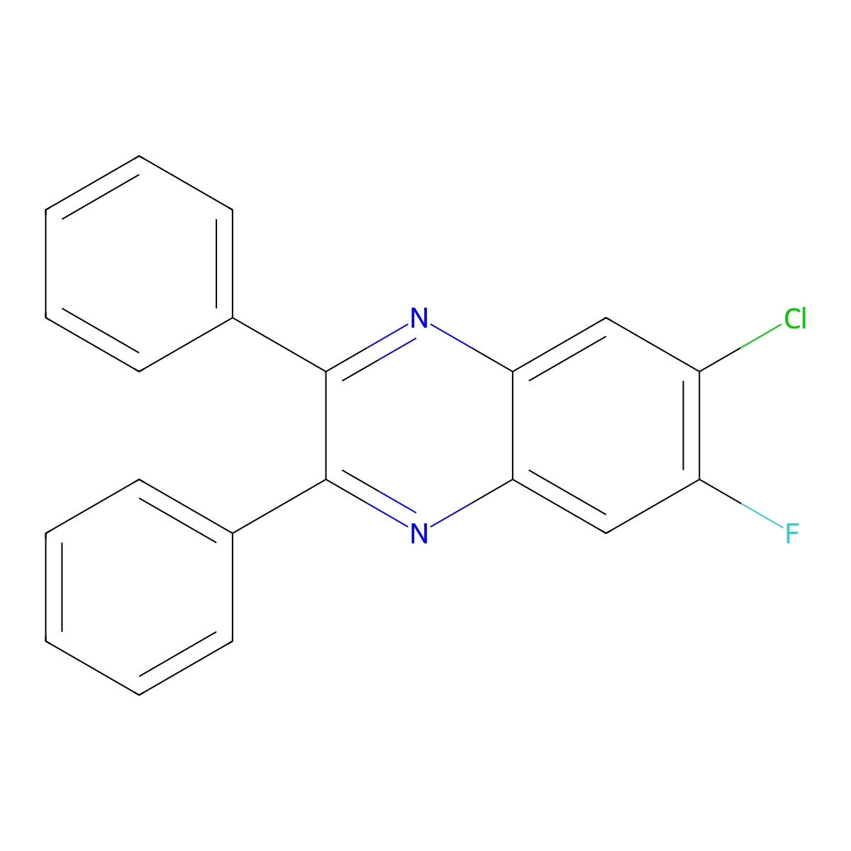 6-Chloro-7-fluoro-2,3-diphenylquinoxaline molecular structure, CAS 218456-76-9