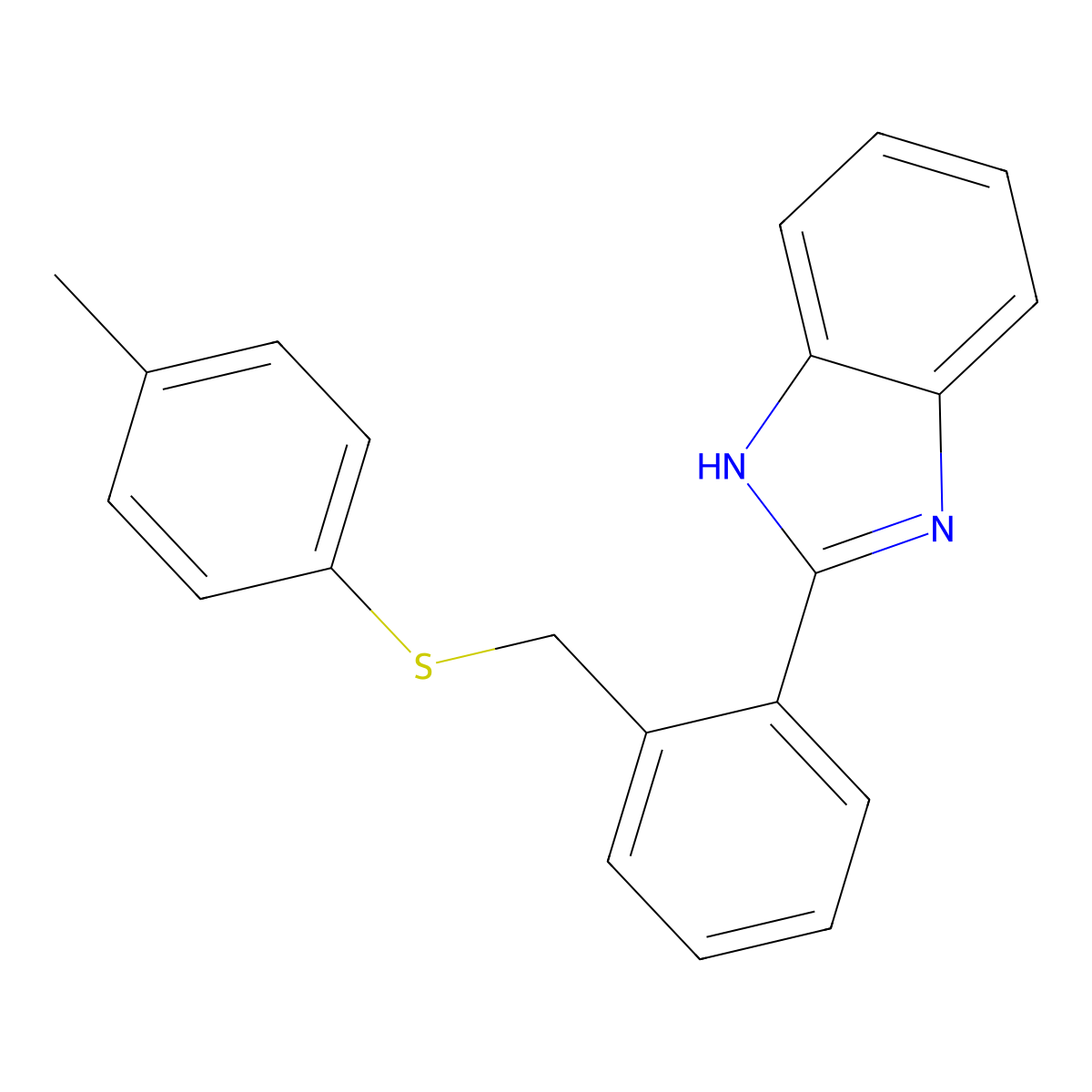2-[2-[[(4-Methylphenyl)thio]methyl]phenyl]-1H-benzimidazole molecular structure, CAS 218457-11-5