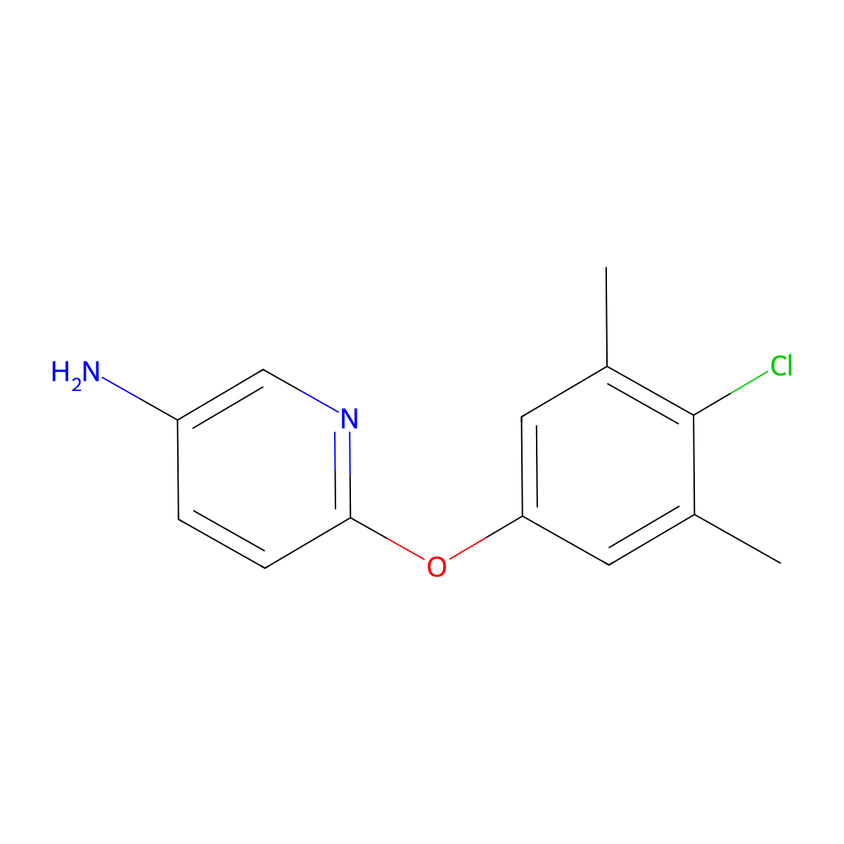 6-(4-Chloro-3,5-dimethylphenoxy)pyridin-3-amine molecular structure, CAS 218457-66-0