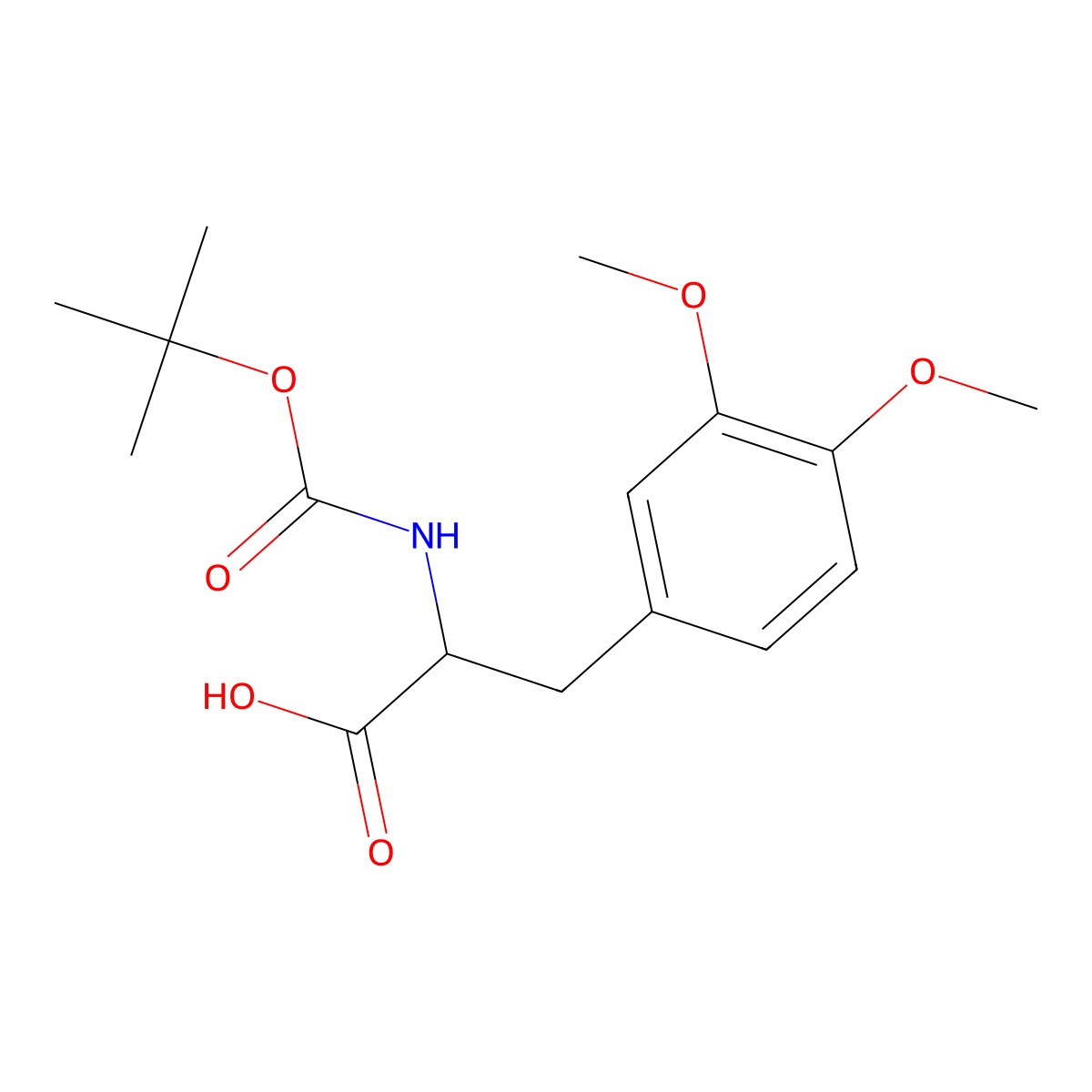 Boc-3,4-dimethoxy-D-phenylalanine molecular structure, CAS 218457-71-7