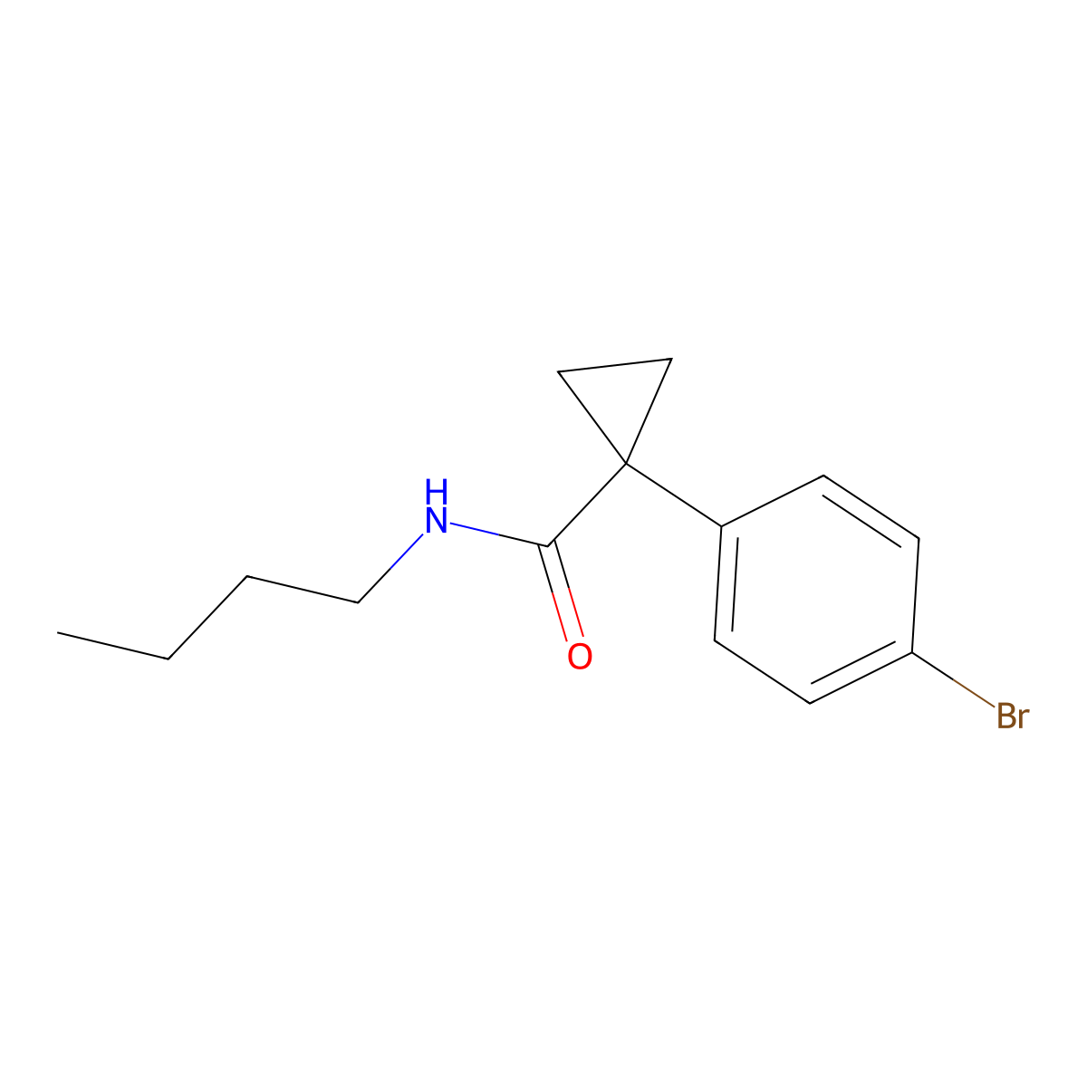 1-(4-bromophenyl)-N-butylcyclopropane-1-carboxamide molecular structure, CAS 2184573-13-3