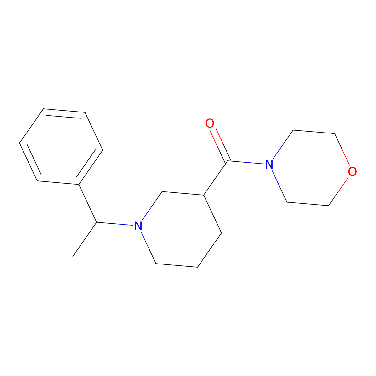 4-[1-(1-Phenylethyl)piperidine-3-carbonyl]morpholine molecular structure, CAS 2184577-65-7
