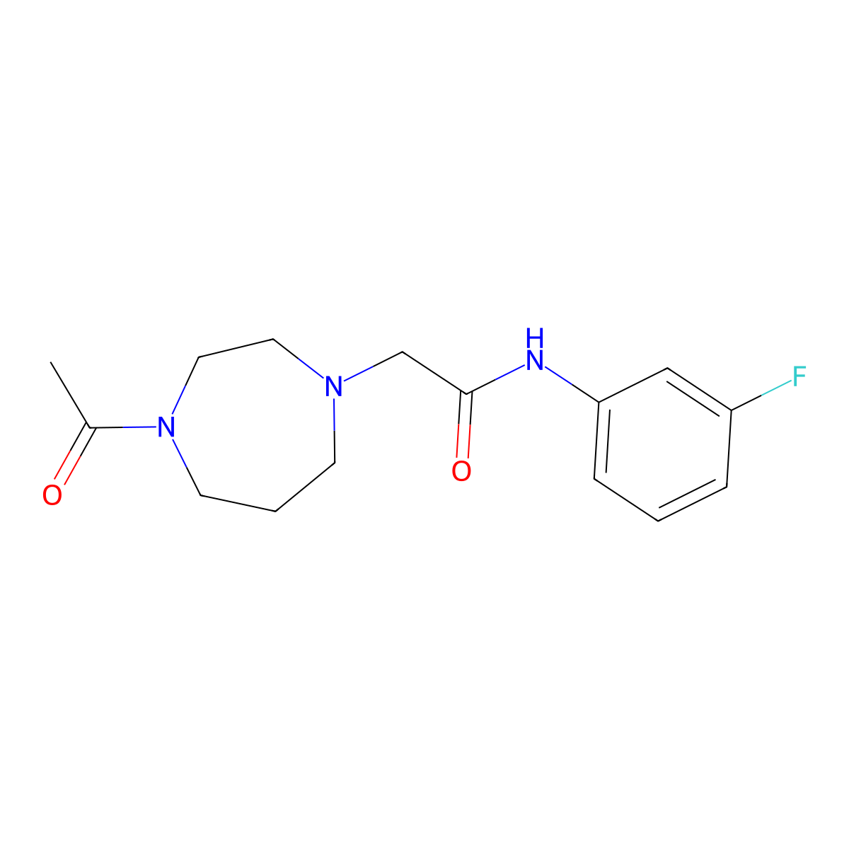 2-(4-acetyl-1,4-diazepan-1-yl)-N-(3-fluorophenyl)acetamide molecular structure, CAS 2184604-82-6