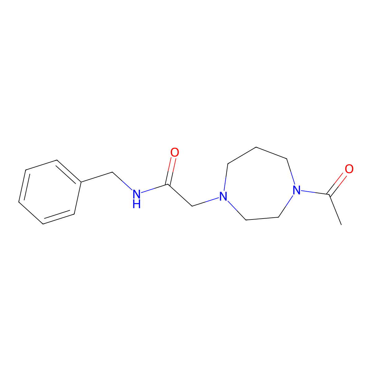2-(4-acetyl-1,4-diazepan-1-yl)-N-benzylacetamide molecular structure, CAS 2184604-88-2