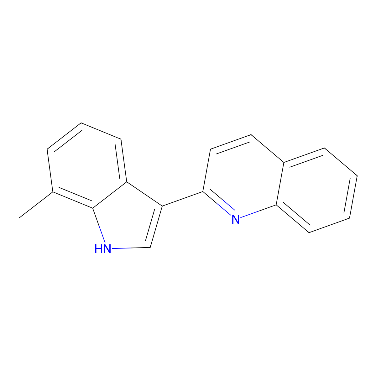 2-(7-methyl-1H-indol-3-yl)quinoline molecular structure, CAS 218464-59-6