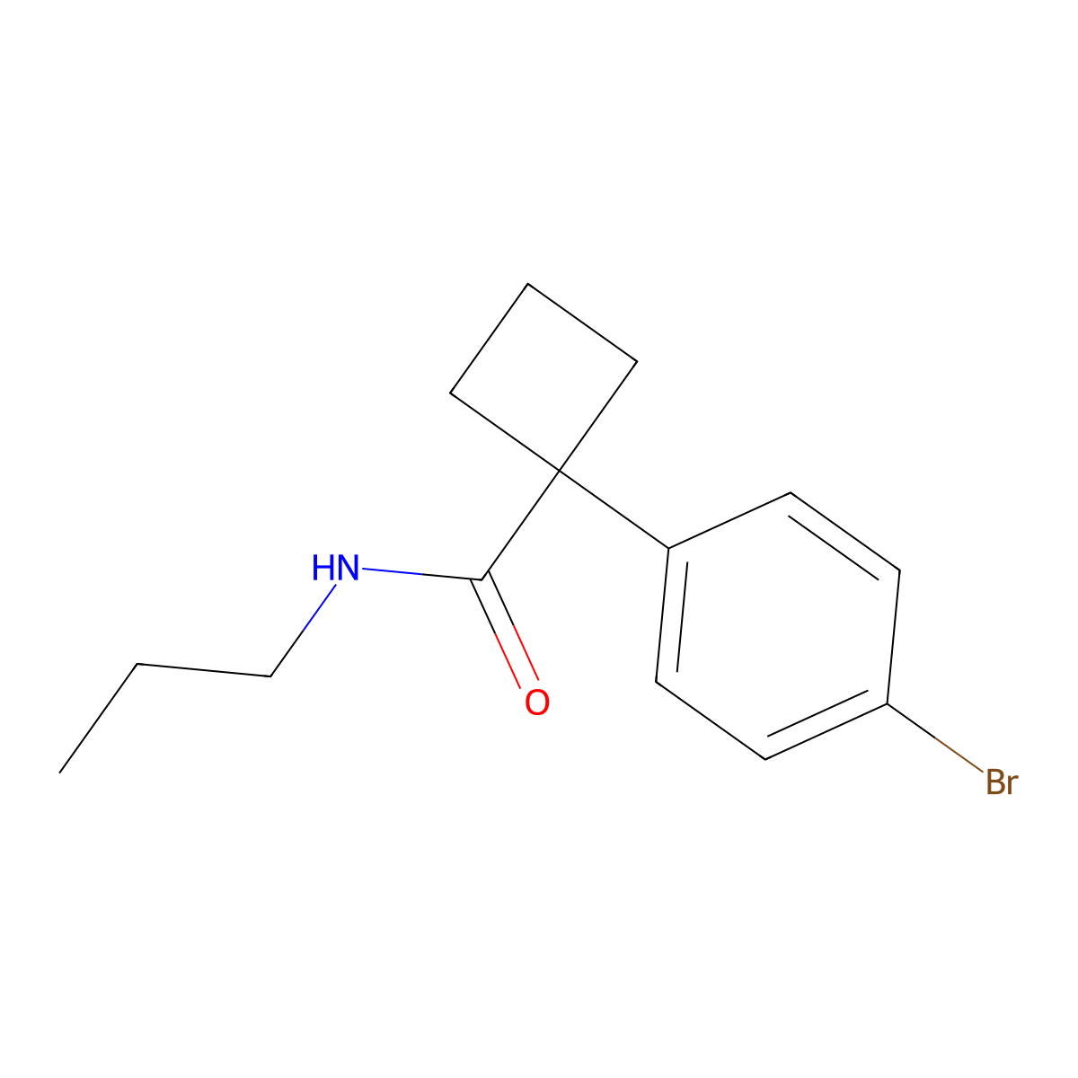 1-(4-Bromophenyl)-N-propylcyclobutanecarboxamide molecular structure, CAS 2184801-32-7