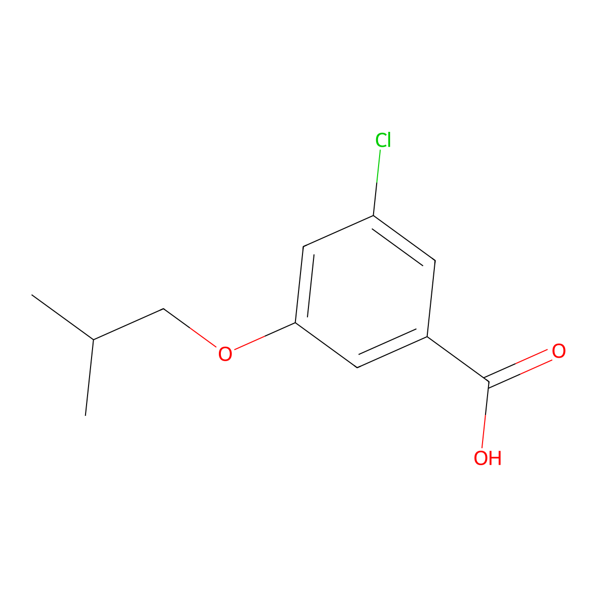 3-Chloro-5-isobutoxybenzoic acid molecular structure, CAS 2184833-77-8