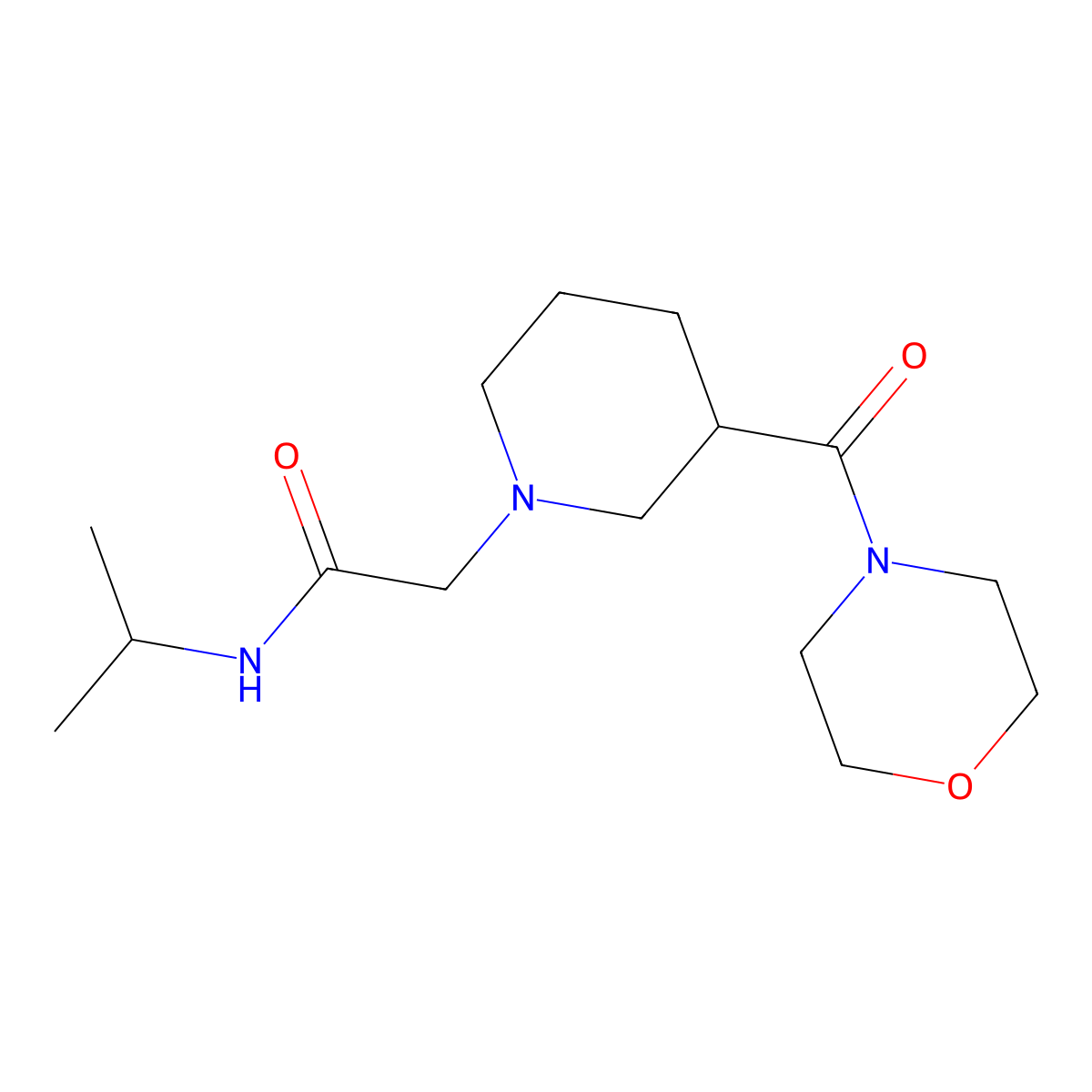 2-[3-(morpholine-4-carbonyl)piperidin-1-yl]-N-(propan-2-yl)acetamide molecular structure, CAS 2184848-38-0