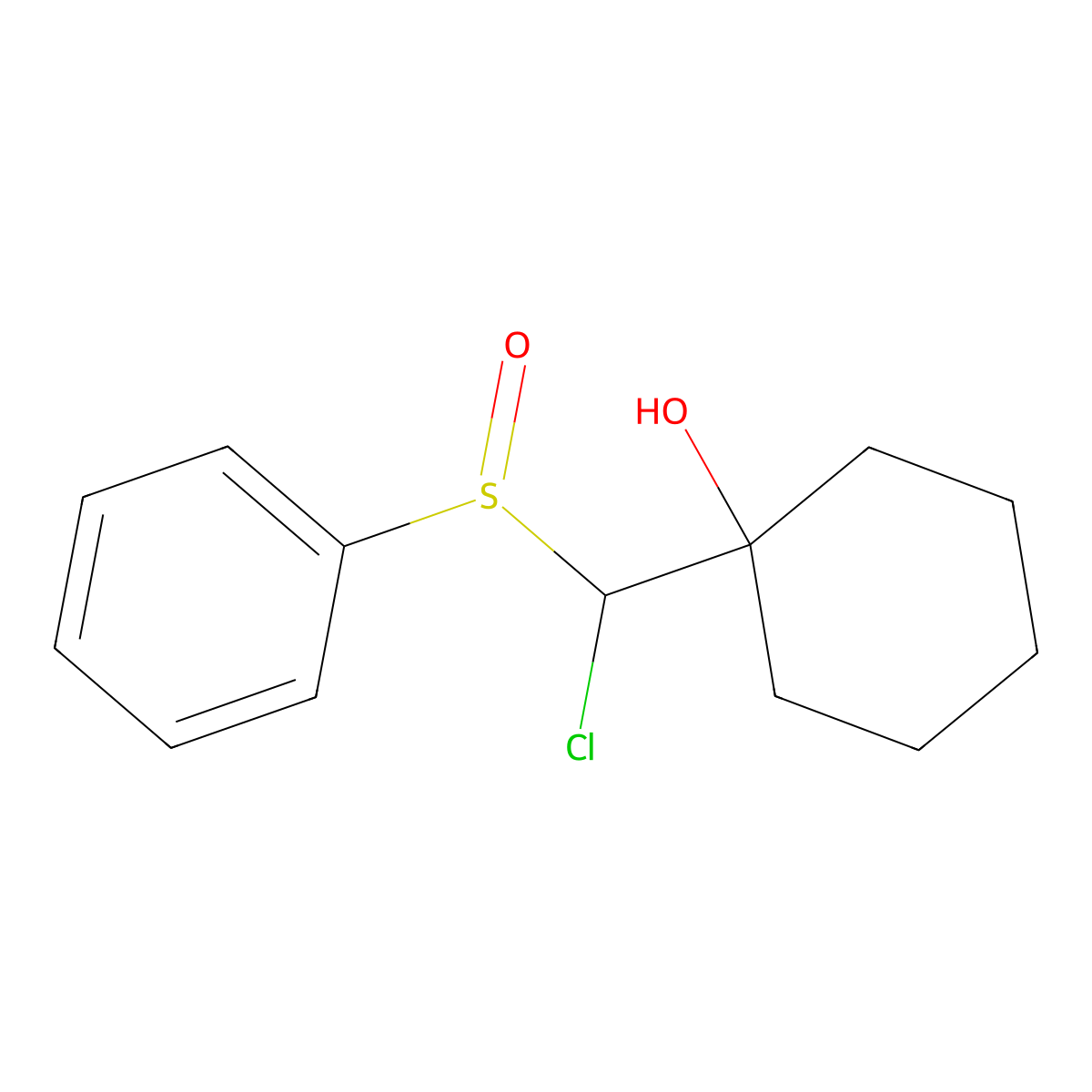 Cyclohexanol, 1-[chloro(phenylsulfinyl)methyl]- molecular structure, CAS 21849-27-4