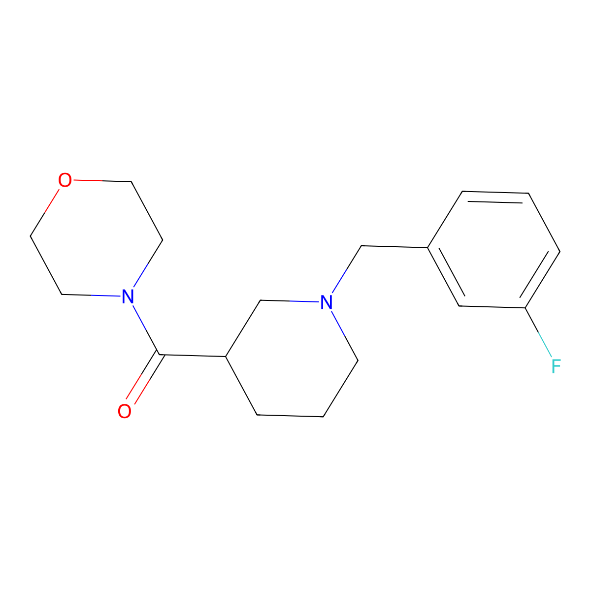 4-{1-[(3-Fluorophenyl)methyl]piperidine-3-carbonyl}morpholine molecular structure, CAS 2184970-06-5
