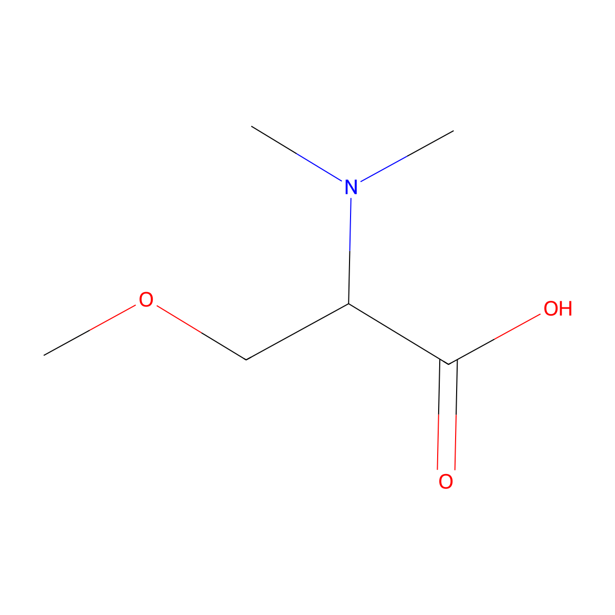 2-(Dimethylamino)-3-methoxypropanoic acid molecular structure, CAS 2184995-53-5