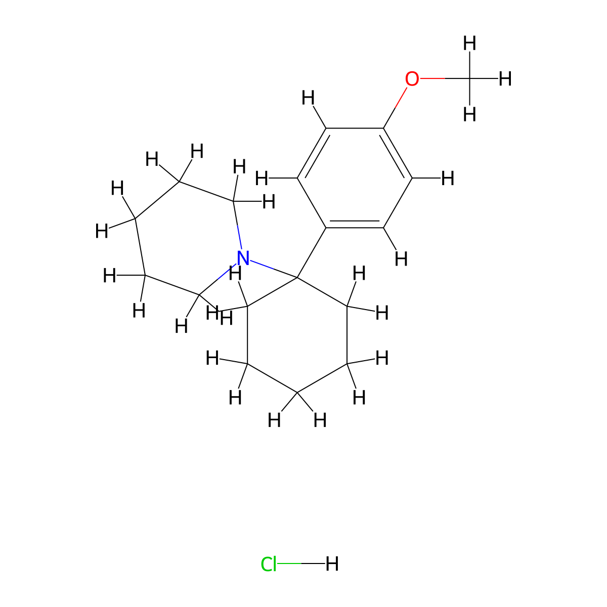 4-Methoxyphencyclidine hydrochloride molecular structure, CAS 2185-93-5