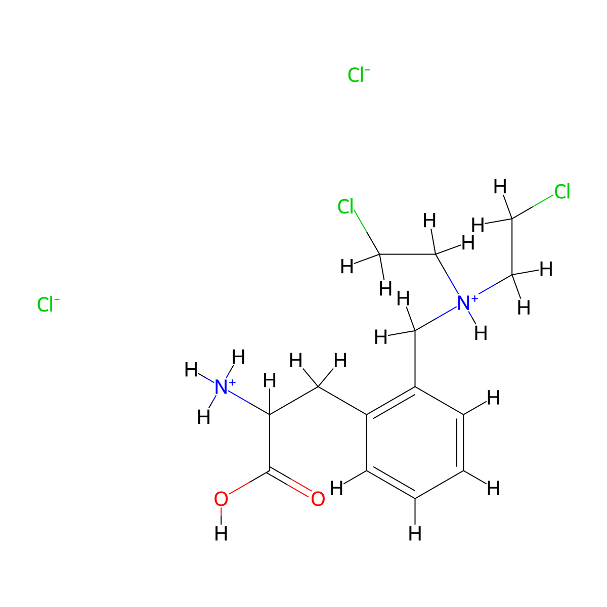 3-(o-((Bis(2-chloroethyl)amino)methyl)phenyl)alanine dihydrochloride molecular structure, CAS 2185-98-0