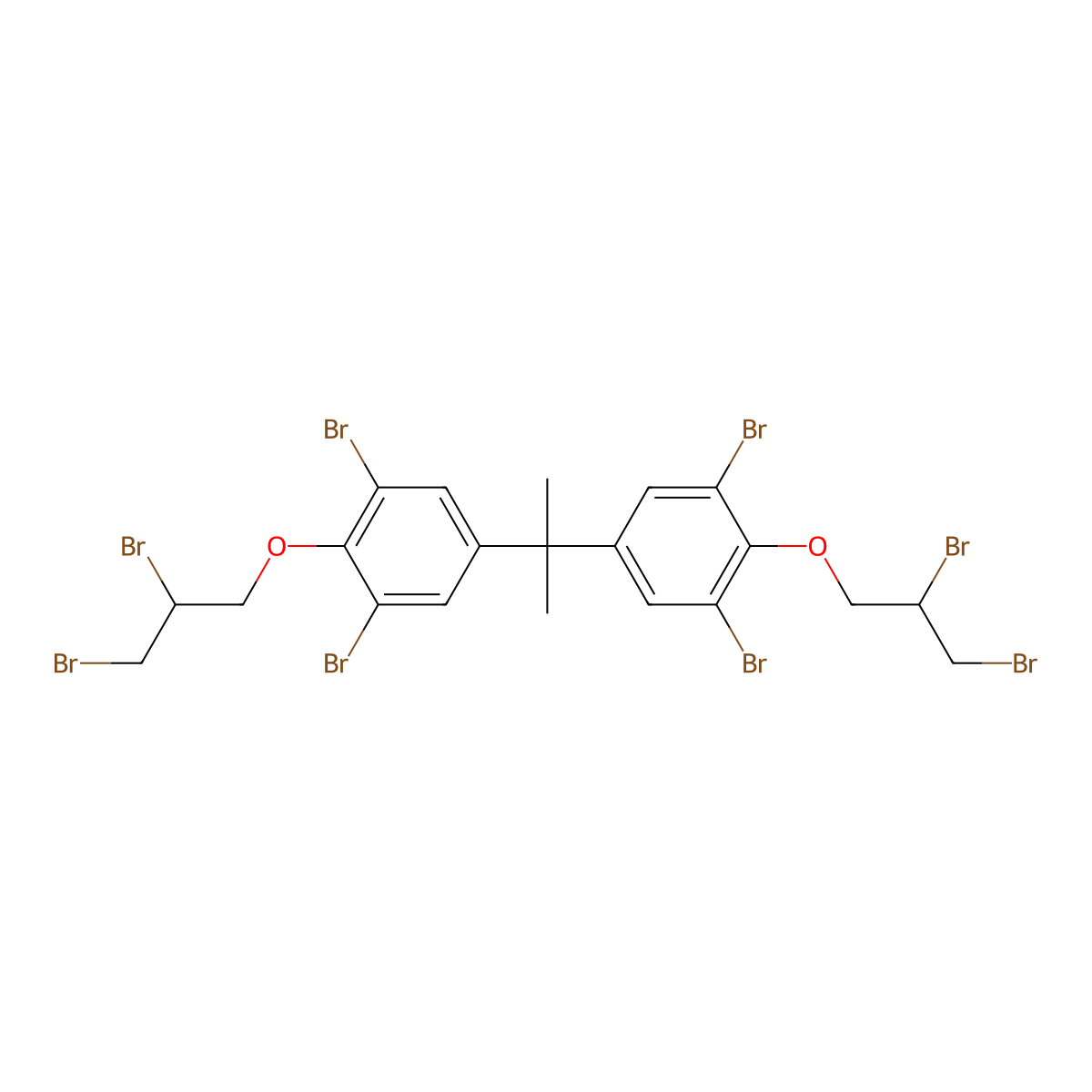 Tetrabromobisphenol A bis(2,3-dibromopropyl ether) molecular structure, CAS 21850-44-2