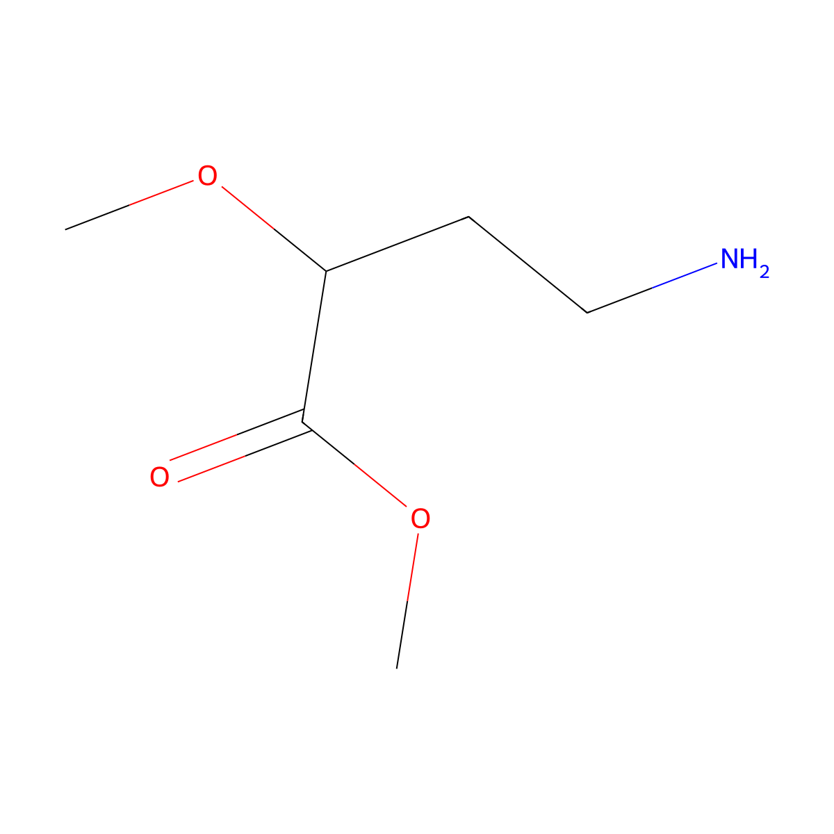 methyl (2R)-4-amino-2-methoxybutanoate molecular structure, CAS 2185070-59-9