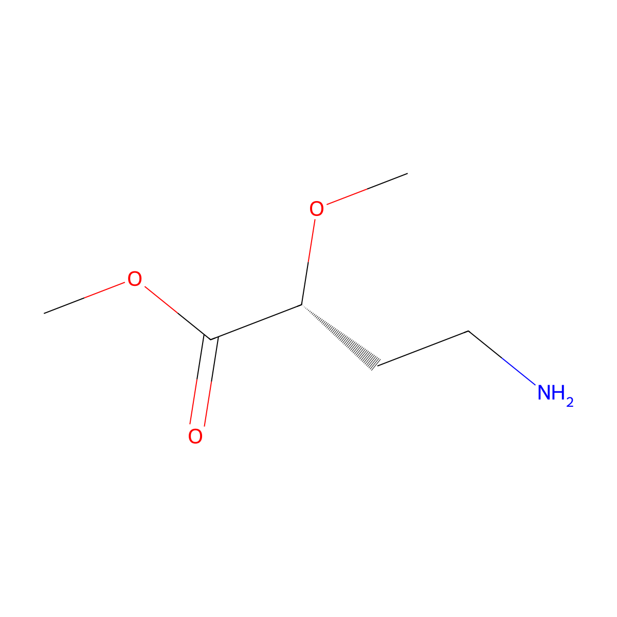 methyl (2R)-4-amino-2-methoxybutanoate molecular structure, CAS 2185070-59-9