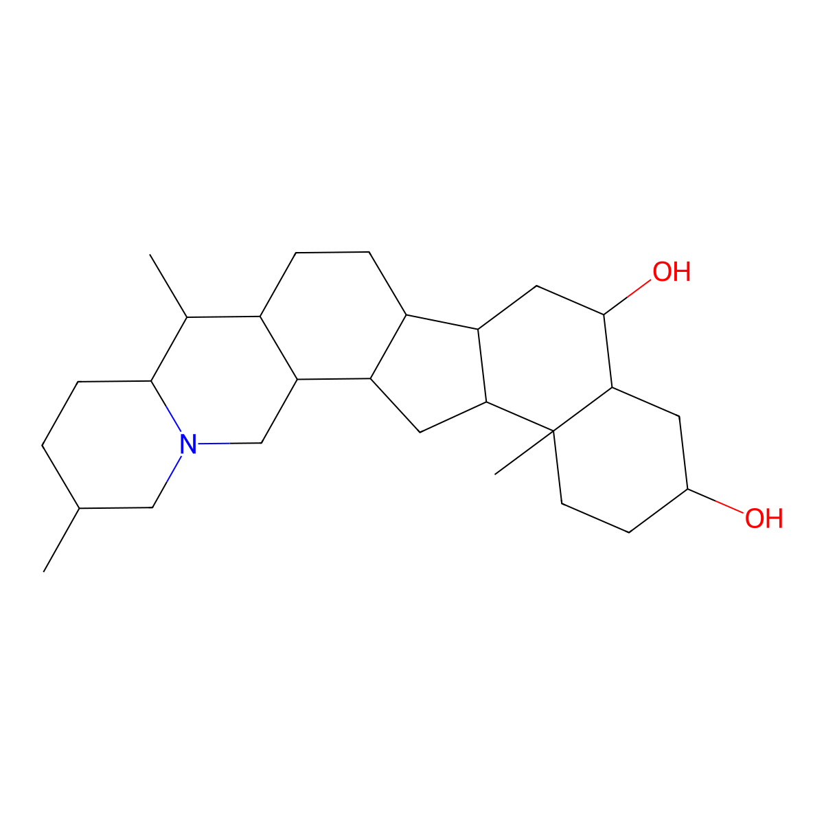 (3alpha,5alpha,6alpha,25alpha)-Cevane-3,6-diol molecular structure, CAS 21851-16-1
