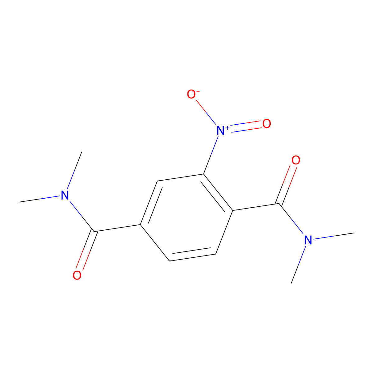 2-Nitro-NNN'N'-tetramethylbenzene-1,4-dicarboxamide molecular structure, CAS 2185244-64-6
