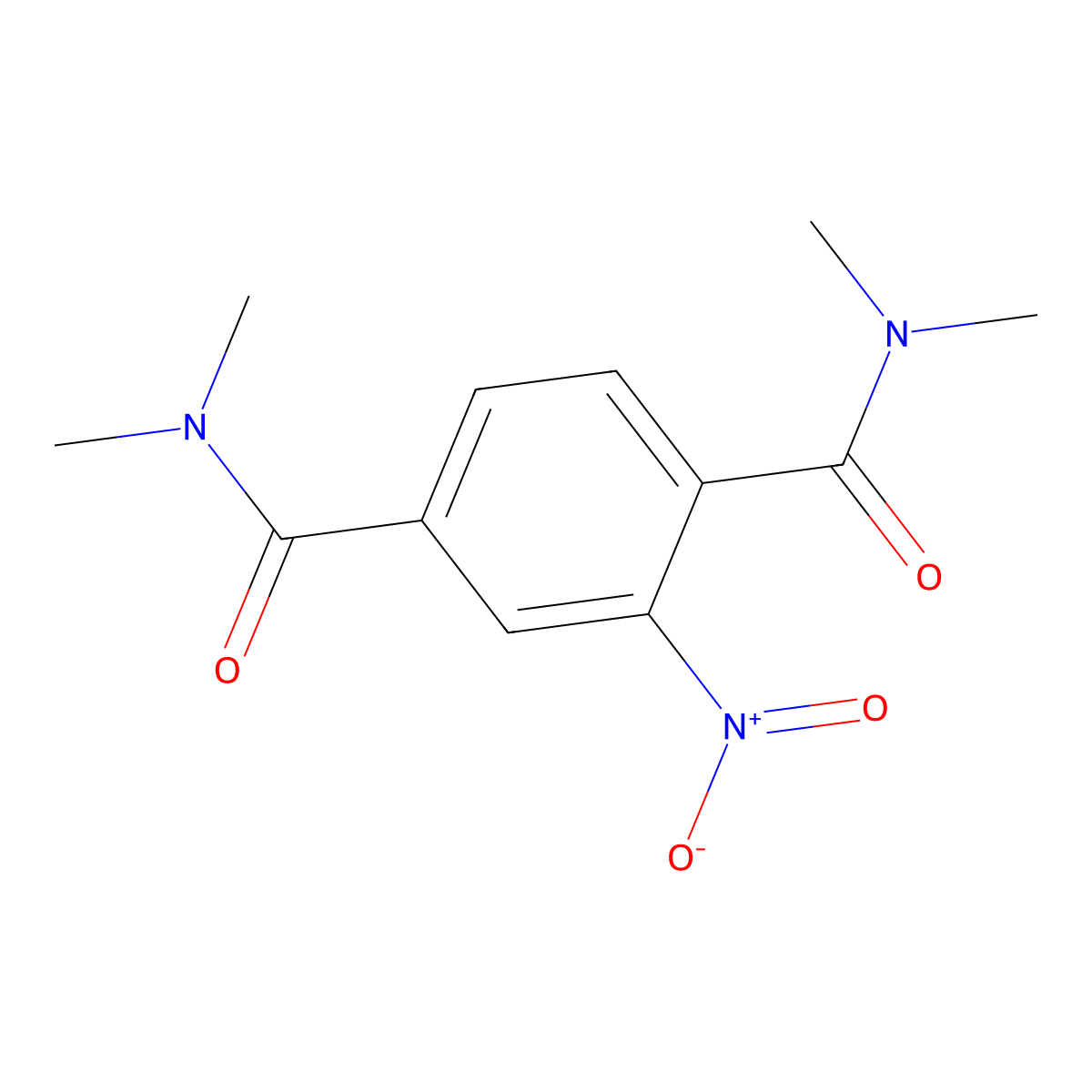 2-Nitro-NNN'N'-tetramethylbenzene-1,4-dicarboxamide molecular structure, CAS 2185244-64-6