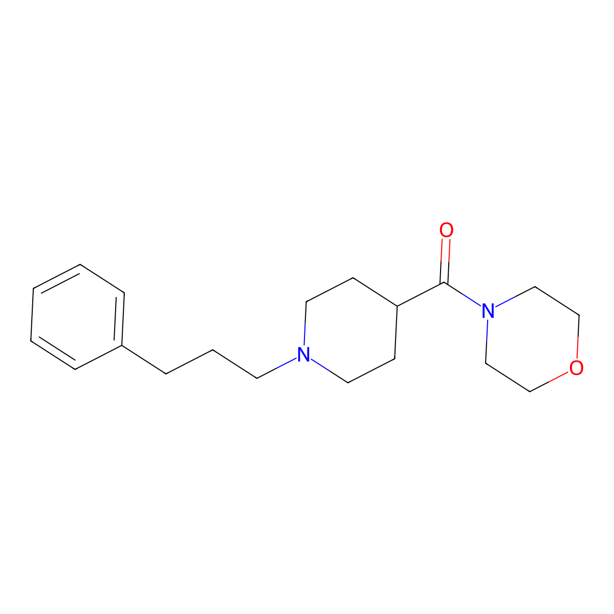4-[1-(3-Phenylpropyl)piperidine-4-carbonyl]morpholine molecular structure, CAS 2185295-36-5