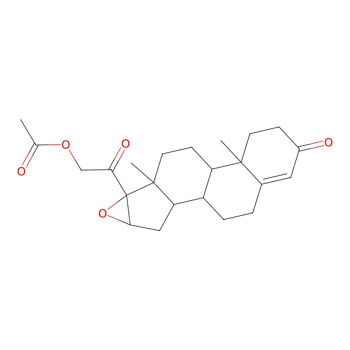 Epoxideoxycorticosterone acetate molecular structure, CAS 21853-83-8
