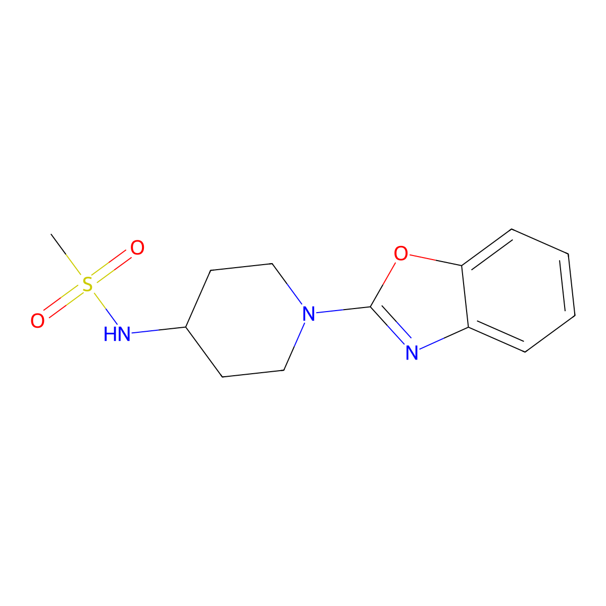 N-[1-(1,3-benzoxazol-2-yl)piperidin-4-yl]methanesulfonamide molecular structure, CAS 2185472-36-8