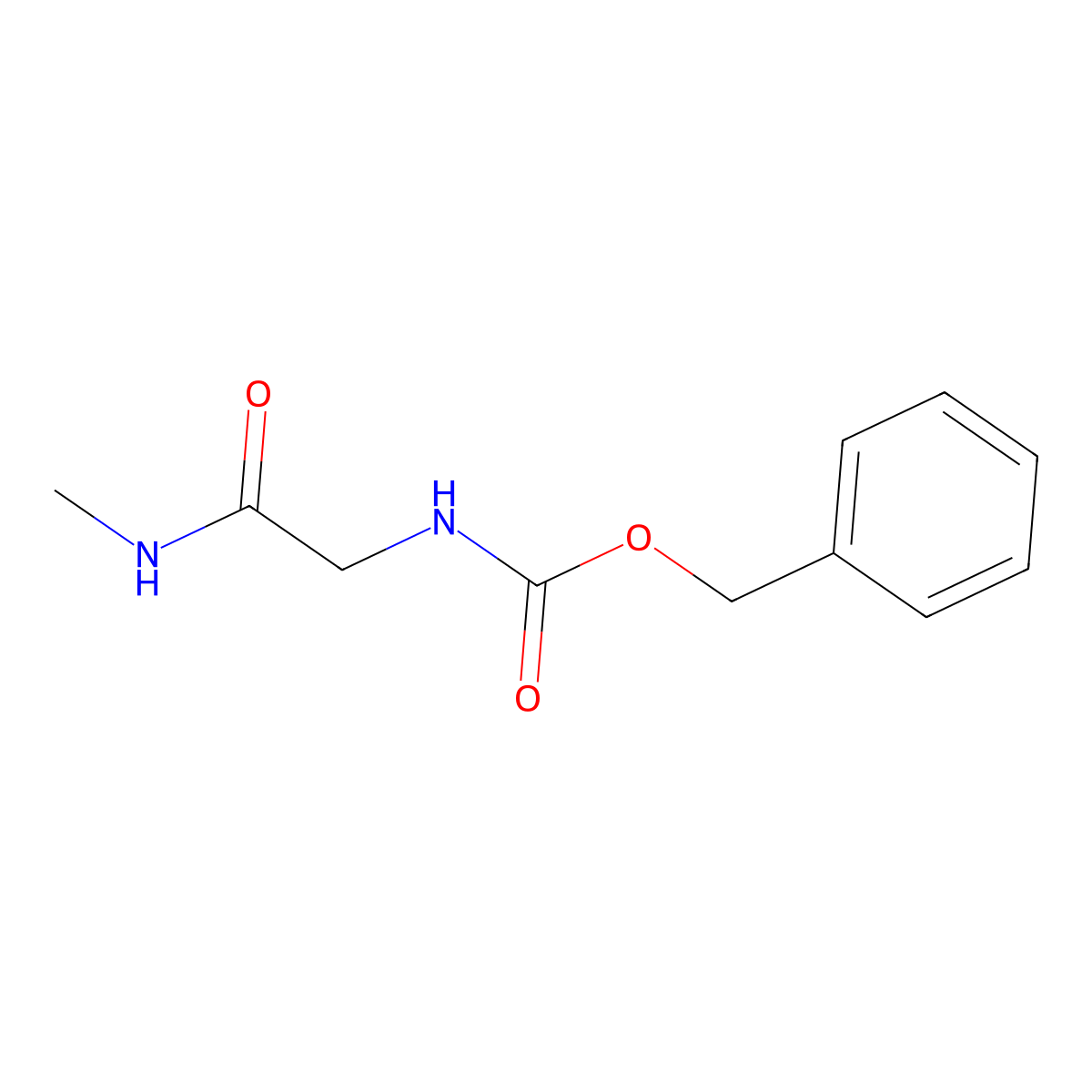 Benzyl (2-(methylamino)-2-oxoethyl)carbamate molecular structure, CAS 21855-72-1