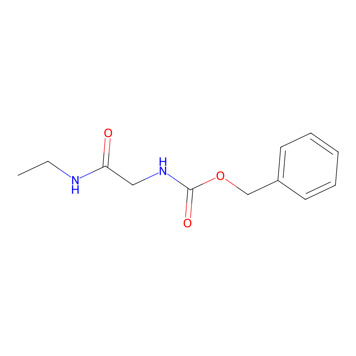 Benzyl (2-(ethylamino)-2-oxoethyl)carbamate molecular structure, CAS 21855-73-2