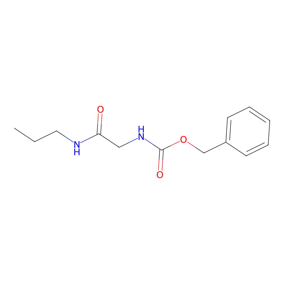 Benzyl N-[(propylcarbamoyl)methyl]carbamate molecular structure, CAS 21855-74-3