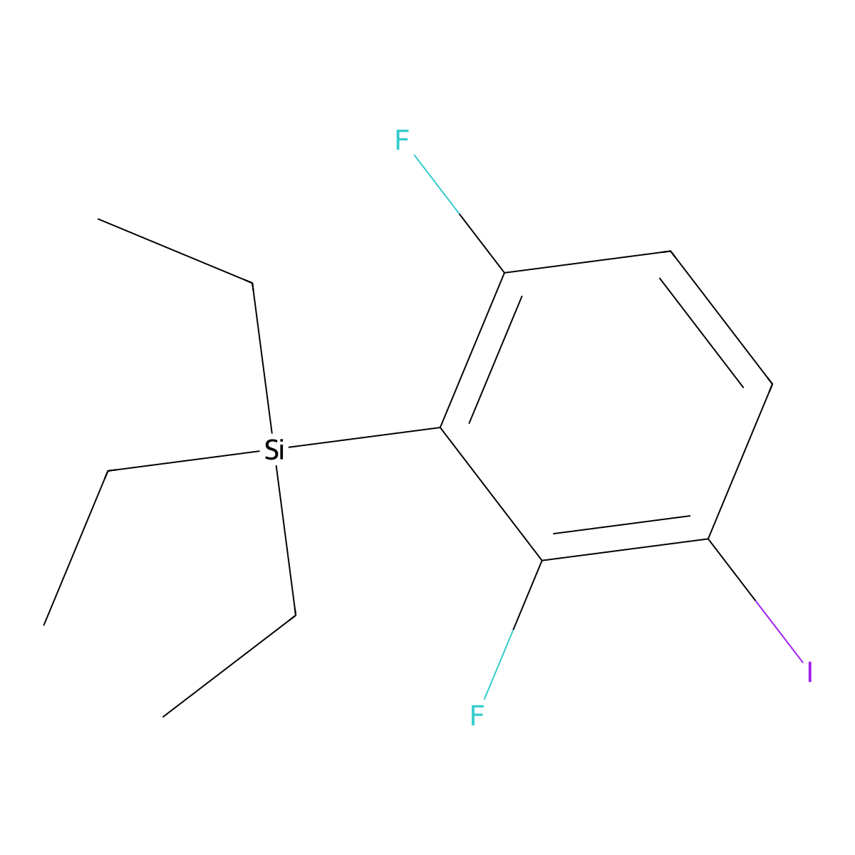 1,3-Difluoro-4-iodo-2-(triethylsilyl)benzene molecular structure, CAS 2185517-67-1
