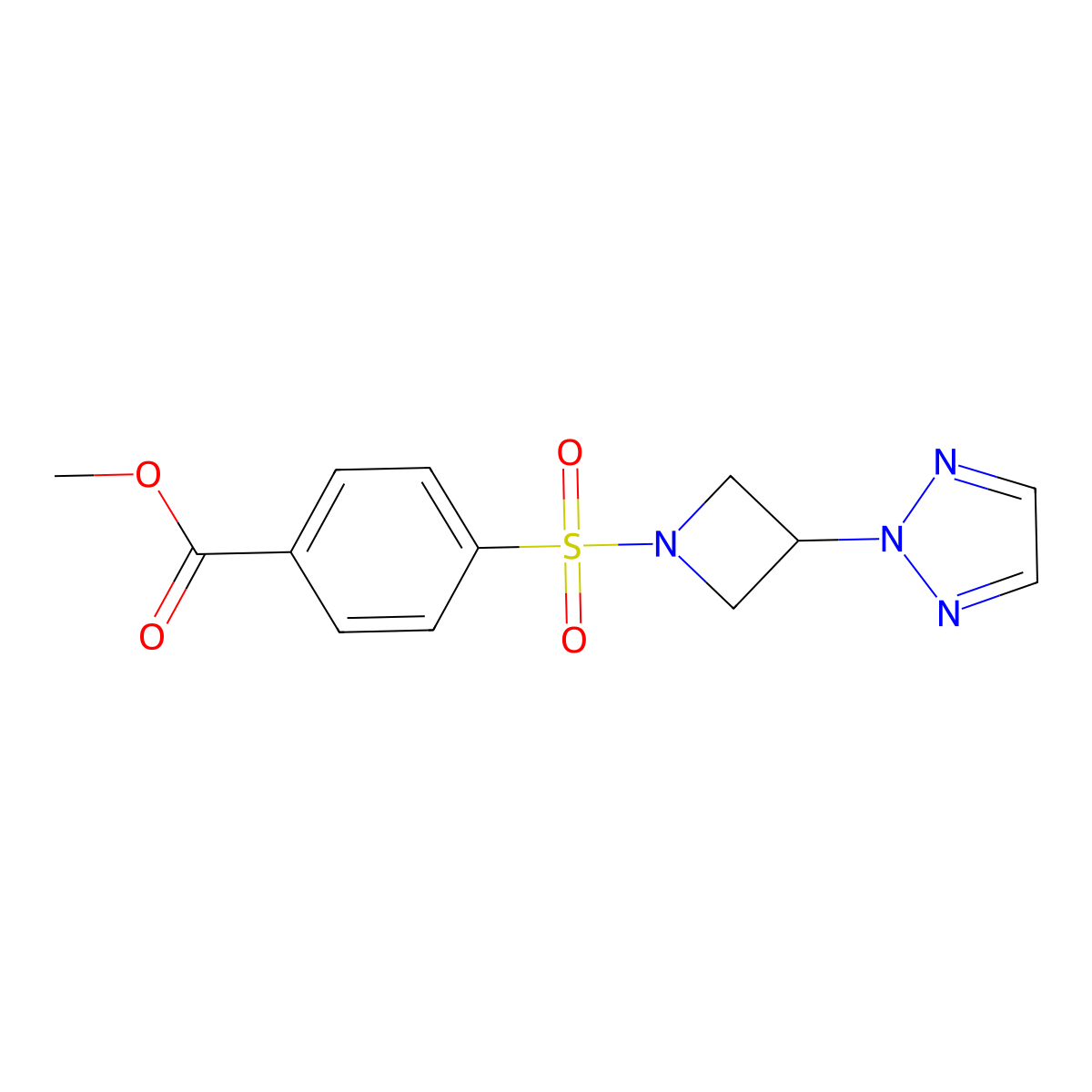 methyl 4-{[3-(2H-1,2,3-triazol-2-yl)azetidin-1-yl]sulfonyl}benzoate molecular structure, CAS 2185590-03-6