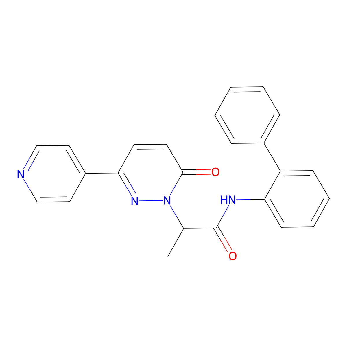 N-([1,1'-biphenyl]-2-yl)-2-(6-oxo-3-(pyridin-4-yl)pyridazin-1(6H)-yl)propanamide molecular structure, CAS 2185590-27-4