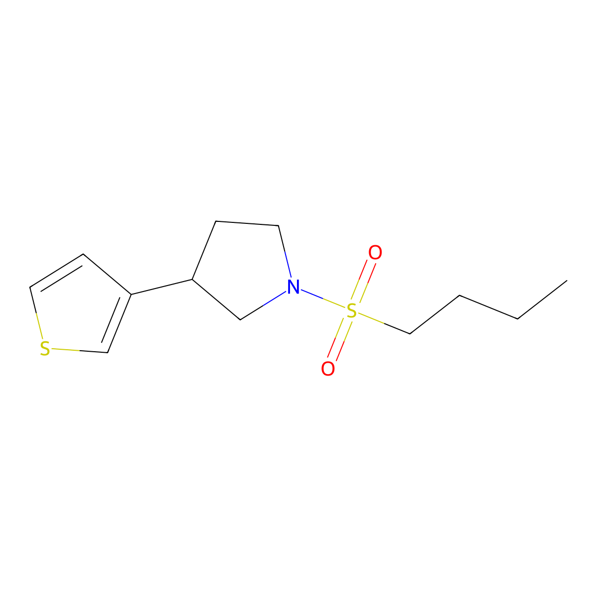 1-(Butylsulfonyl)-3-(thiophen-3-yl)pyrrolidine molecular structure, CAS 2185590-40-1