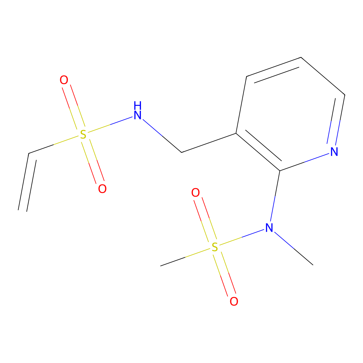 N-((2-(N-methylmethylsulfonamido)pyridin-3-yl)methyl)ethenesulfonamide molecular structure, CAS 2185590-50-3