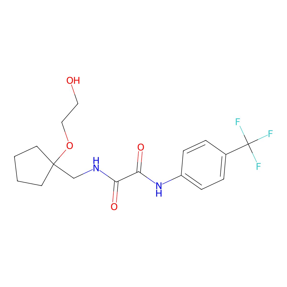 N-{[1-(2-hydroxyethoxy)cyclopentyl]methyl}-N'-[4-(trifluoromethyl)phenyl]ethanediamide molecular structure, CAS 2185590-74-1